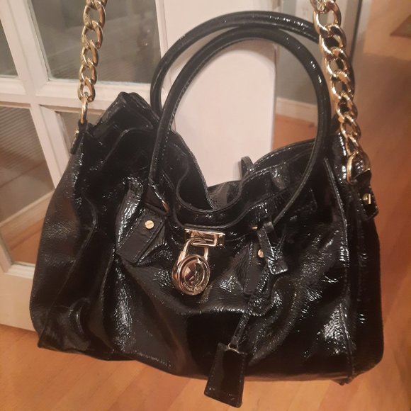 Michael Kors Patent Leather Hamilton Bag - Picture 2 of 13
